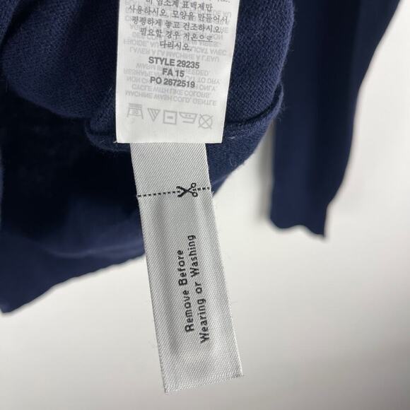 J. Crew Cotton Cashmere V-neck Sweater Navy Blue Men's XL Preppy NEW WITH TAGS - Picture 5 of 8